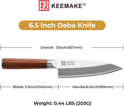 Deba Knife 6.5 inches, Chef Knife Single Bevel