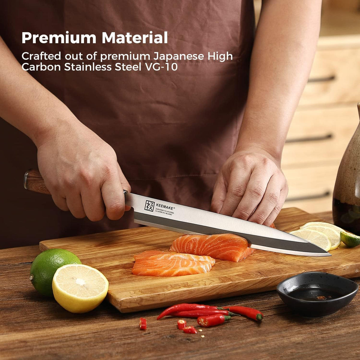 Deba Knife 6.5 inches, Chef Knife Single Bevel