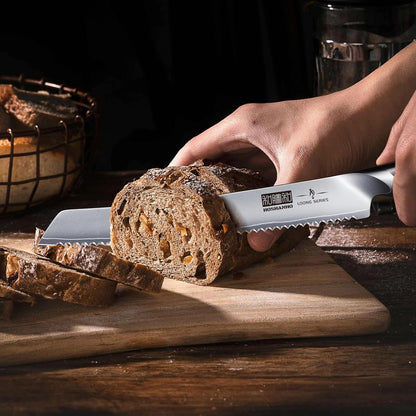 Bread Knife 10 inch, Ultra Sharp Japanese Serrated Bread Knife | Professional Japanese High Carbon Stainless Steel Bread Cutting Knife for Homemade Bread