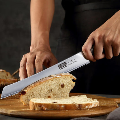 Bread Knife 10 inch, Ultra Sharp Japanese Serrated Bread Knife | Professional Japanese High Carbon Stainless Steel Bread Cutting Knife for Homemade Bread