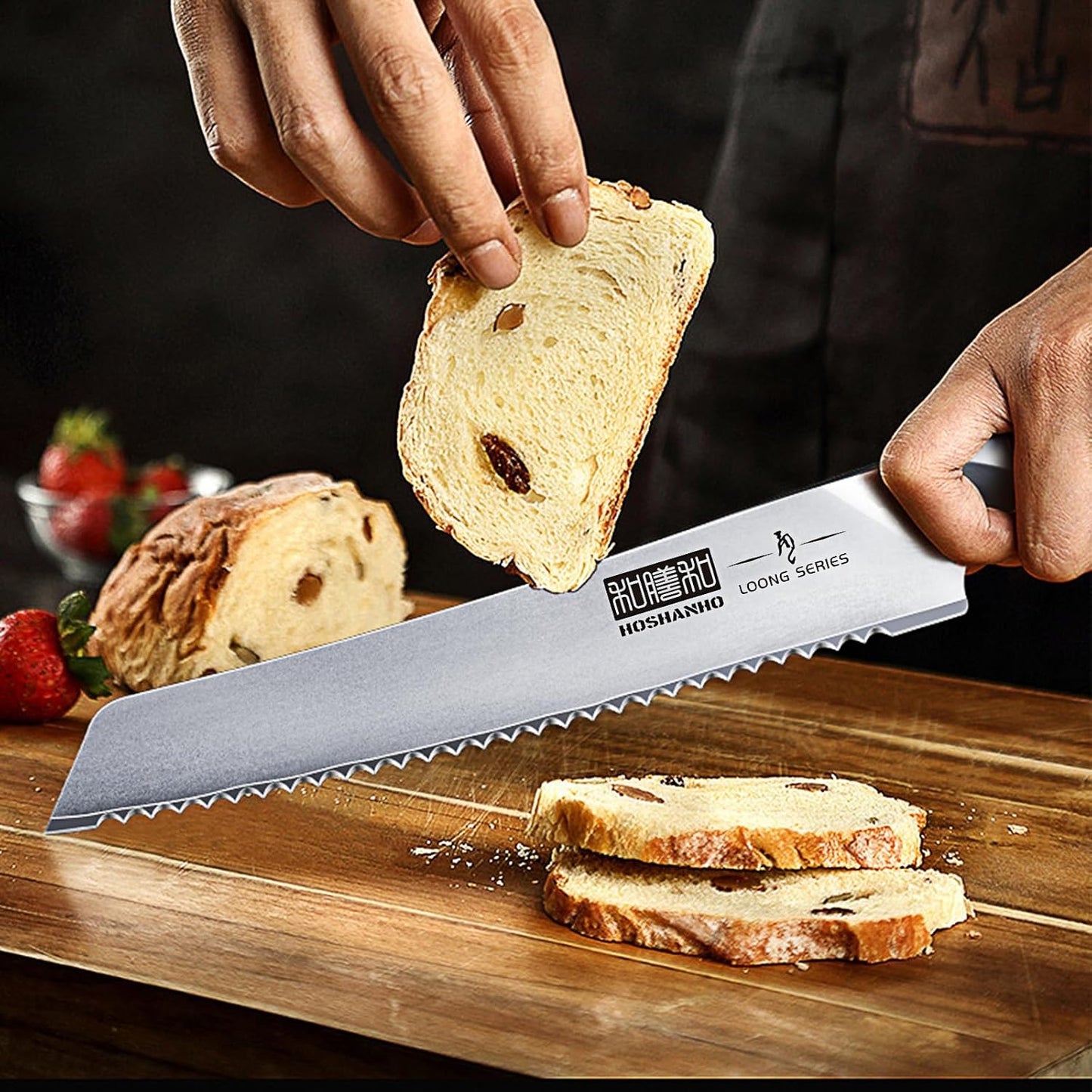 Bread Knife 10 inch, Ultra Sharp Japanese Serrated Bread Knife | Professional Japanese High Carbon Stainless Steel Bread Cutting Knife for Homemade Bread