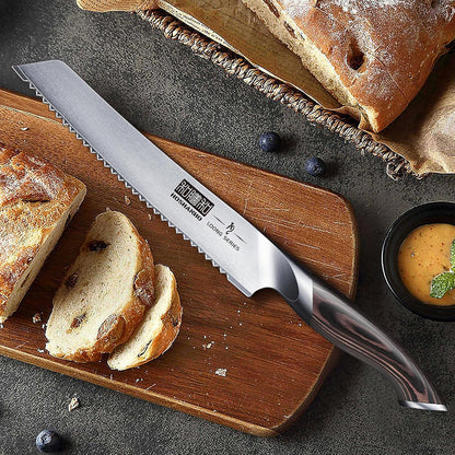 Bread Knife 10 inch, Ultra Sharp Japanese Serrated Bread Knife | Professional Japanese High Carbon Stainless Steel Bread Cutting Knife for Homemade Bread