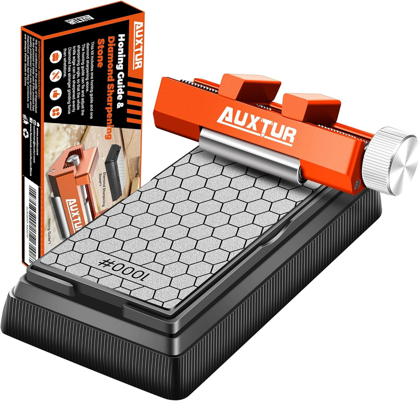 chisel sharpening jig with Honing Guide Tool Set for Woodworking,Flattening Stone,Complete Sharpening System Woodworking Tools for Chisel Sharpening and Plane Restoration(guide+stone)