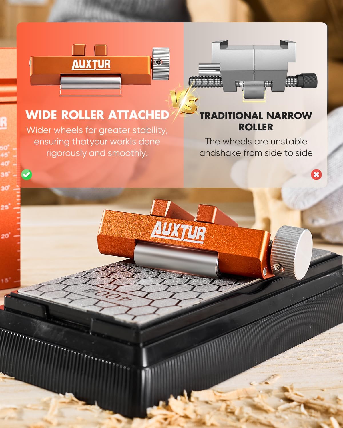 chisel sharpening jig with Honing Guide Tool Set for Woodworking,Flattening Stone,Complete Sharpening System Woodworking Tools for Chisel Sharpening and Plane Restoration(guide+stone)