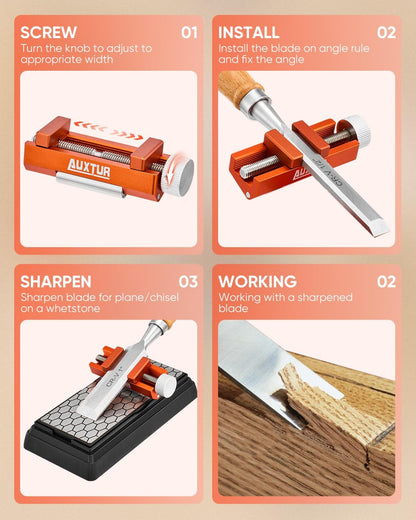 chisel sharpening jig with Honing Guide Tool Set for Woodworking,Flattening Stone,Complete Sharpening System Woodworking Tools for Chisel Sharpening and Plane Restoration(guide+stone)