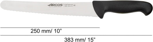 Pastry Knife/Cake Knife 10 Inches Nitrum Stainless Steel and 250 mm blade. Cut, section, and slice bases for cakes Ergonomic Polypropylene Handle. Series 2900. Color Black