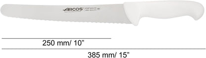 Pastry Knife/Cake Knife 10 Inches Nitrum Stainless Steel and 250 mm blade. Cut, section, and slice bases for cakes Ergonomic Polypropylene Handle. Series 2900. Color Black