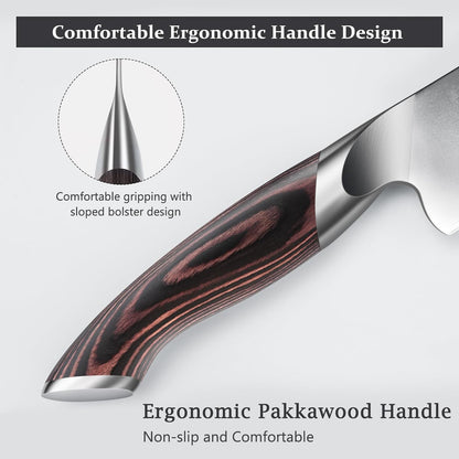 7 Inch Japanese Chef Knife, Ultra Sharp Kitchen Santoku Knives