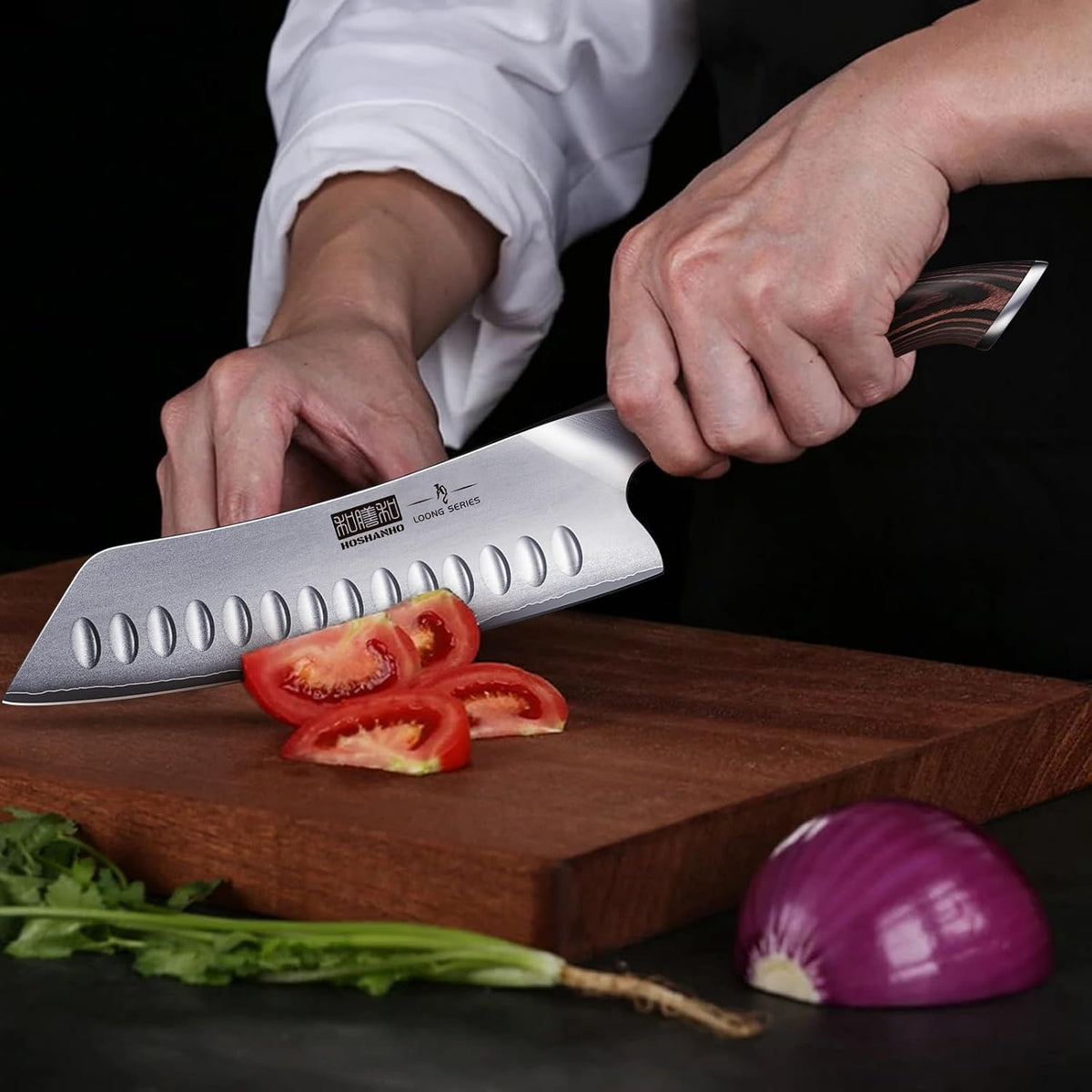 7 Inch Japanese Chef Knife, Ultra Sharp Kitchen Santoku Knives