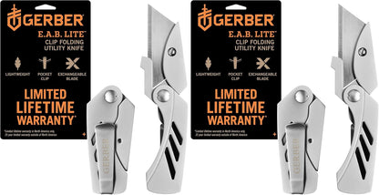 Gear EAB Lite Pocket Razor Knife with Money Clip - EDC Gear Folding Stainless Steel Utility Knife with Box Cutter Blade for Everyday Carry