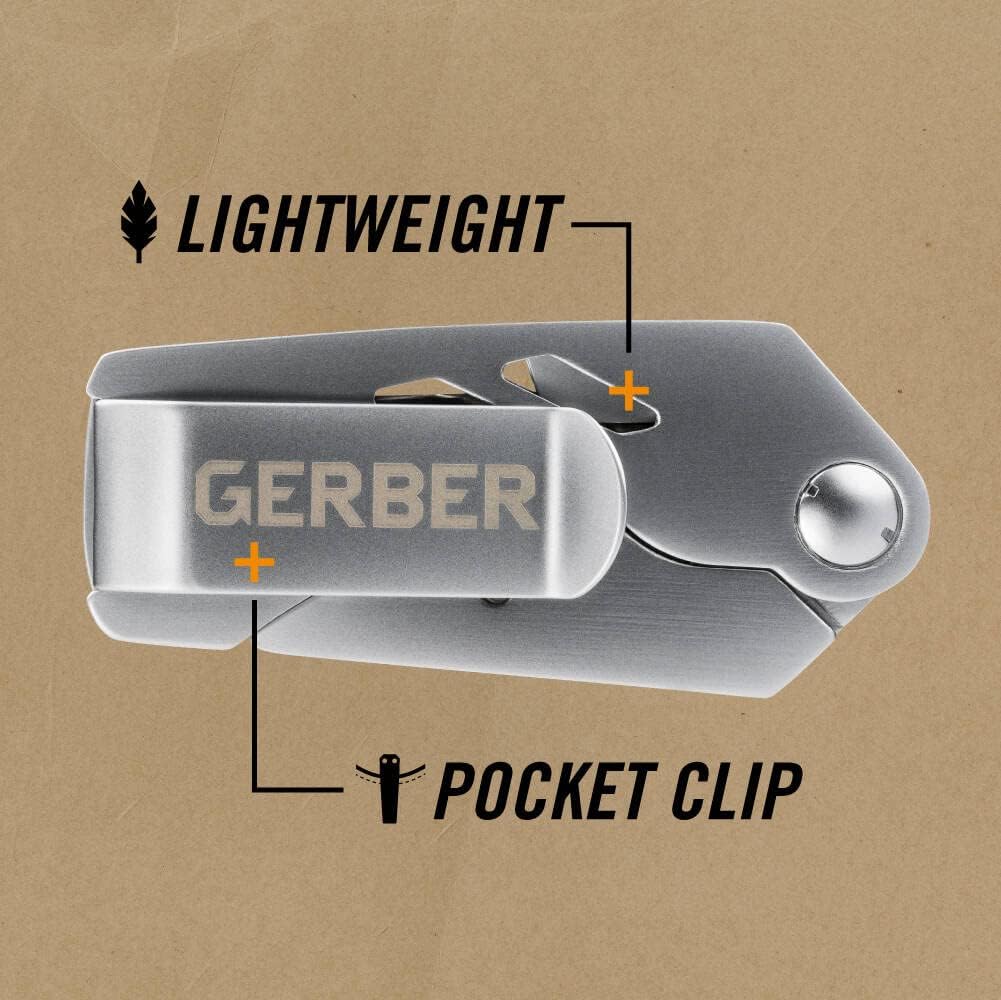 Gear EAB Lite Pocket Razor Knife with Money Clip - EDC Gear Folding Stainless Steel Utility Knife with Box Cutter Blade for Everyday Carry
