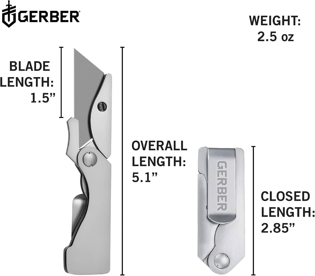 Gear EAB Lite Pocket Razor Knife with Money Clip - EDC Gear Folding Stainless Steel Utility Knife with Box Cutter Blade for Everyday Carry