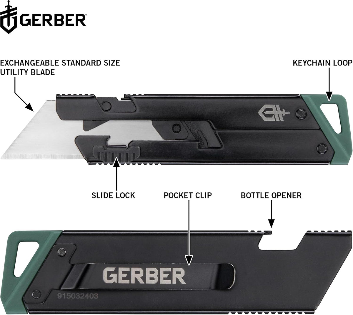 Gear EAB Lite Pocket Razor Knife with Money Clip - EDC Gear Folding Stainless Steel Utility Knife with Box Cutter Blade for Everyday Carry