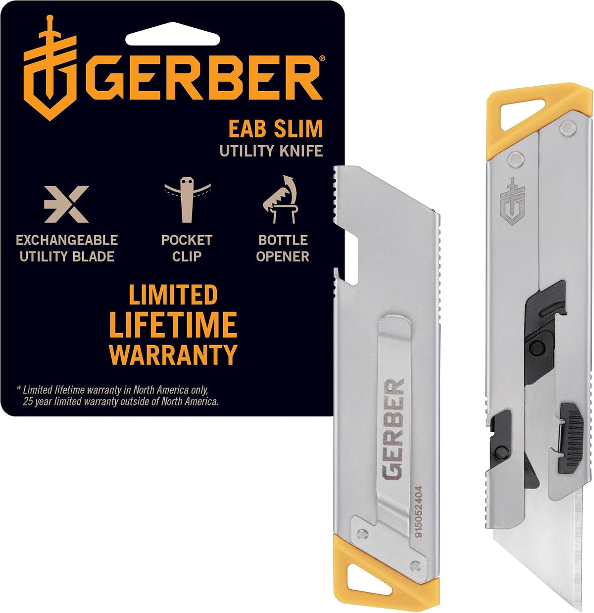 Gear EAB Lite Pocket Razor Knife with Money Clip - EDC Gear Folding Stainless Steel Utility Knife with Box Cutter Blade for Everyday Carry