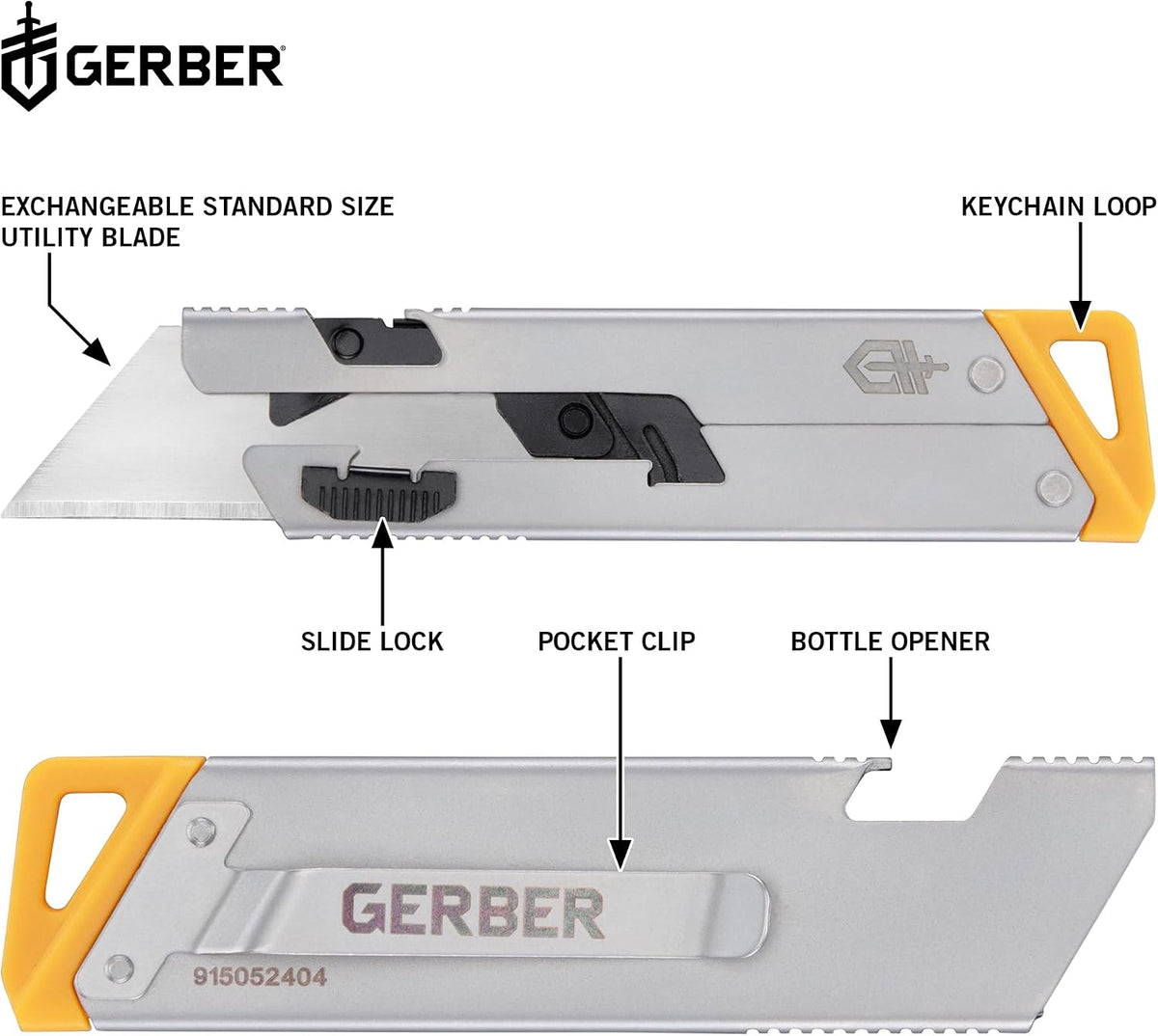 Gear EAB Lite Pocket Razor Knife with Money Clip - EDC Gear Folding Stainless Steel Utility Knife with Box Cutter Blade for Everyday Carry