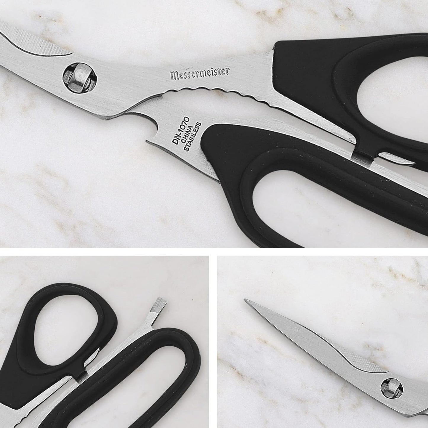 8.5-Inch Take-Apart Utility Shears, Black - Includes Screwdriver, Nut Cracker, Jar Lid Opener/Gripper, Bottle Opener & Bone + Twig Cutter - Suitable for Right-Handed Users