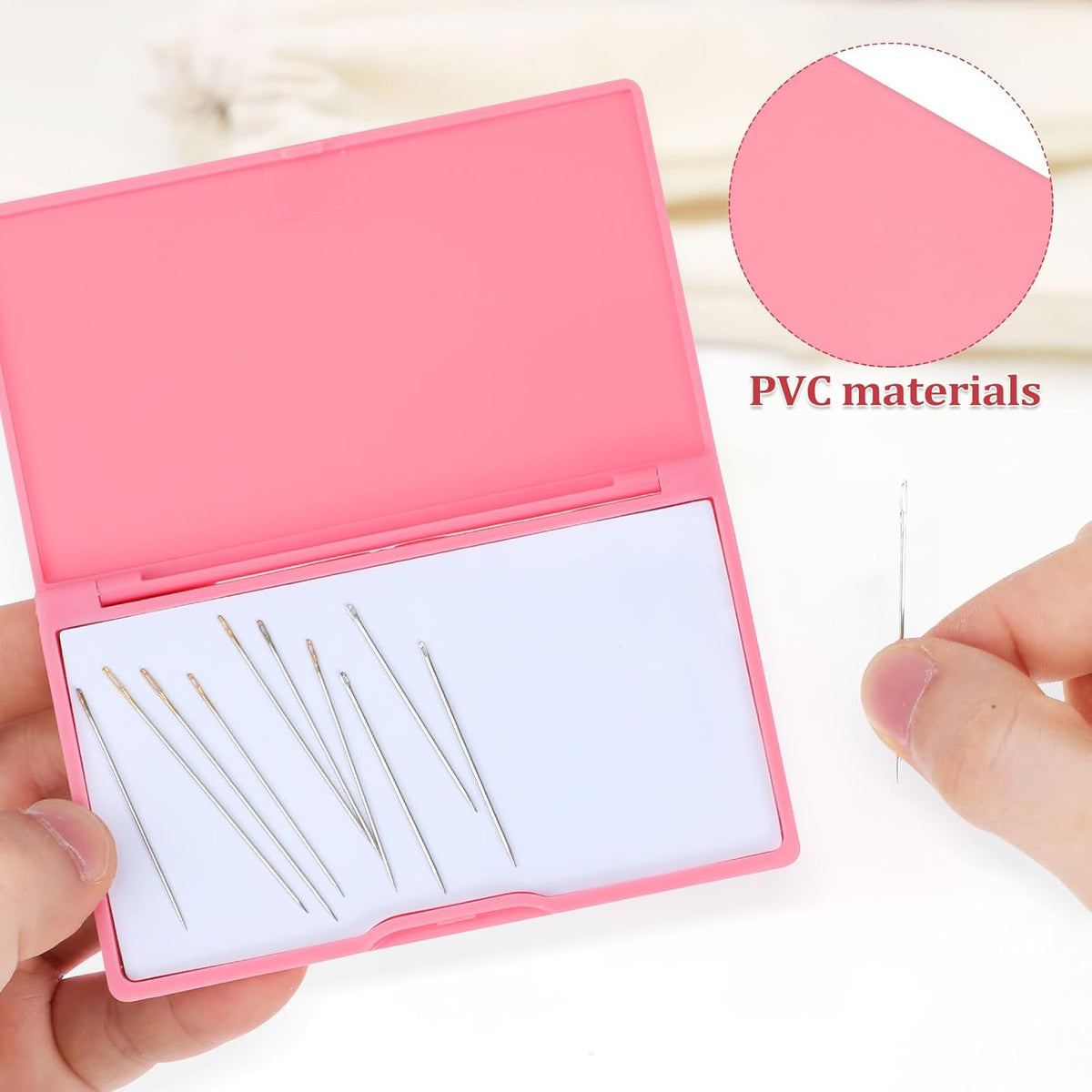 Magnetic Needles Case: 4.3' Portable Hand Sewing Needle Case Pin Holder for Home & Travel - Small Magnetic Box for Knife Blades, Pins, Cross Stitch Supplies Organizer
