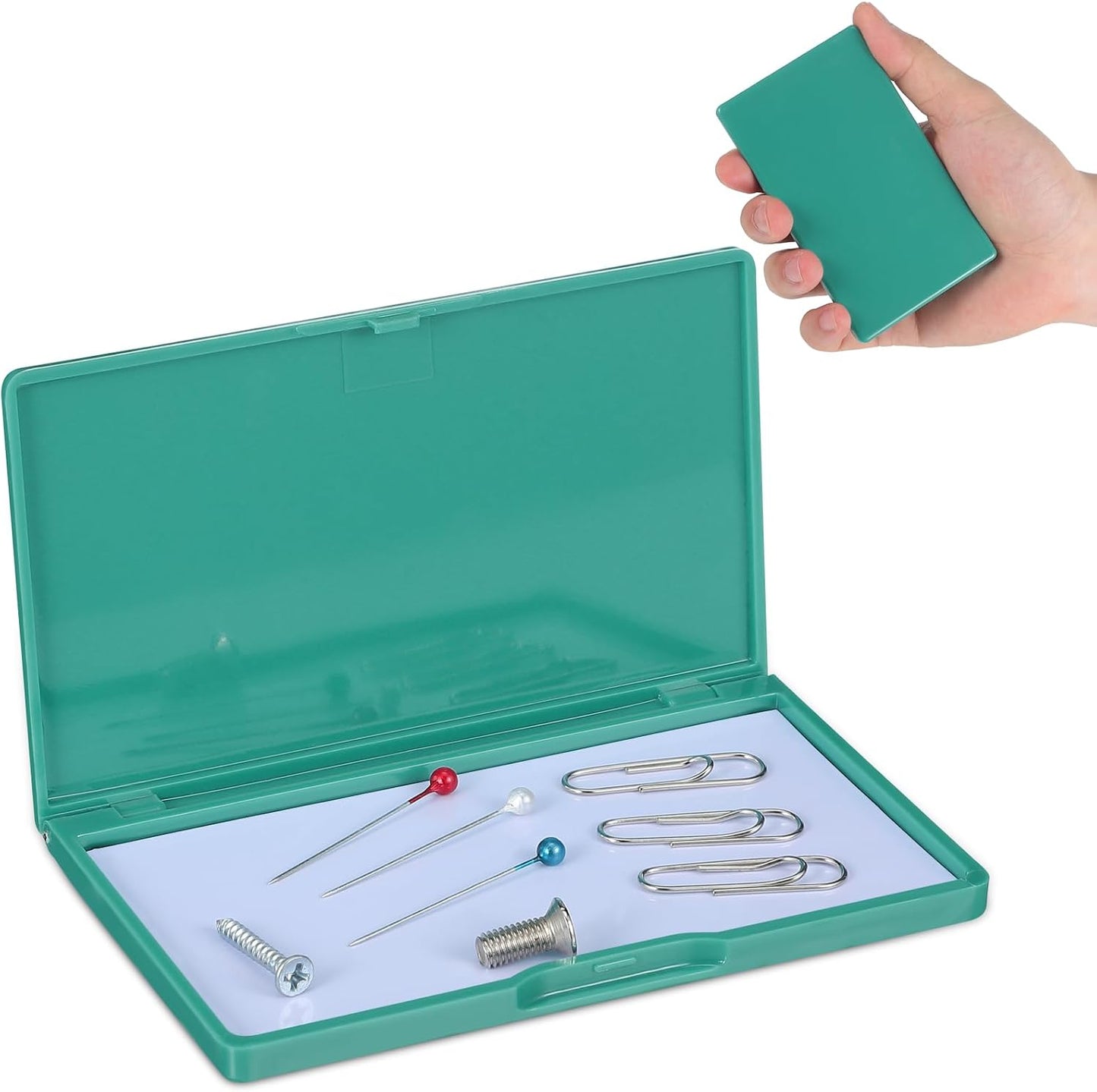 Magnetic Needles Case: 4.3' Portable Hand Sewing Needle Case Pin Holder for Home & Travel - Small Magnetic Box for Knife Blades, Pins, Cross Stitch Supplies Organizer