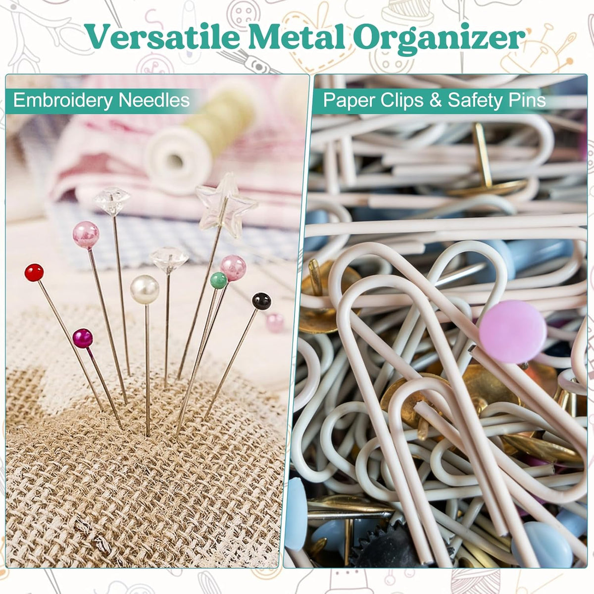 Magnetic Needles Case: 4.3' Portable Hand Sewing Needle Case Pin Holder for Home & Travel - Small Magnetic Box for Knife Blades, Pins, Cross Stitch Supplies Organizer