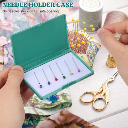 Magnetic Needles Case: 4.3' Portable Hand Sewing Needle Case Pin Holder for Home & Travel - Small Magnetic Box for Knife Blades, Pins, Cross Stitch Supplies Organizer