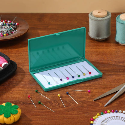 Magnetic Needles Case: 4.3' Portable Hand Sewing Needle Case Pin Holder for Home & Travel - Small Magnetic Box for Knife Blades, Pins, Cross Stitch Supplies Organizer