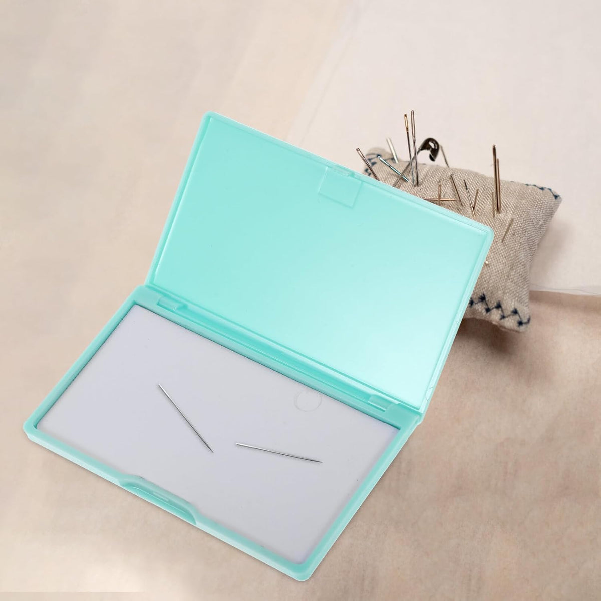 Magnetic Needles Case: 4.3' Portable Hand Sewing Needle Case Pin Holder for Home & Travel - Small Magnetic Box for Knife Blades, Pins, Cross Stitch Supplies Organizer