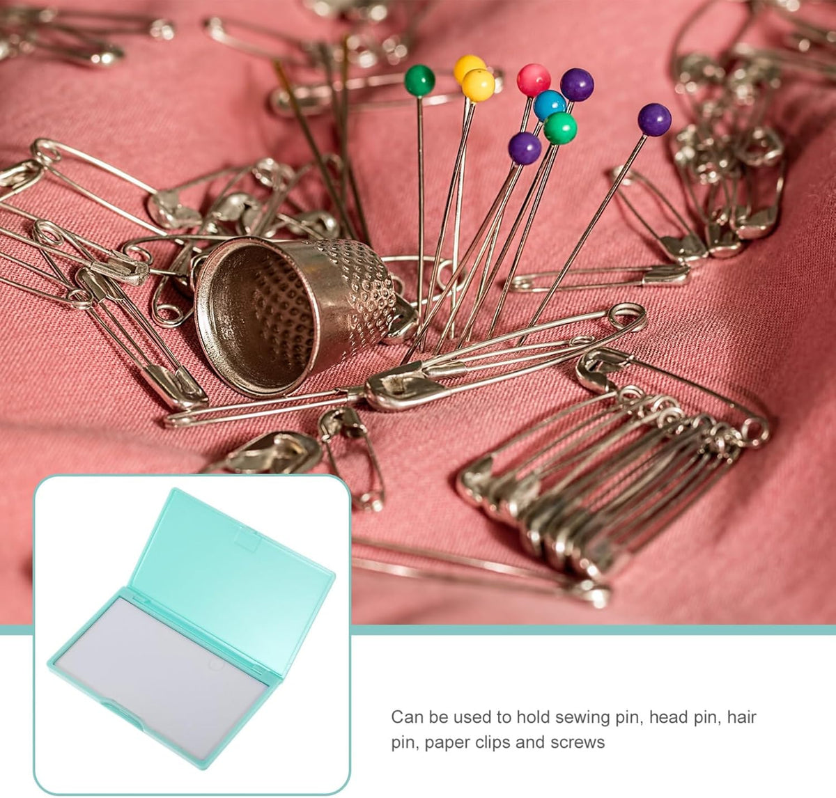 Magnetic Needles Case: 4.3' Portable Hand Sewing Needle Case Pin Holder for Home & Travel - Small Magnetic Box for Knife Blades, Pins, Cross Stitch Supplies Organizer