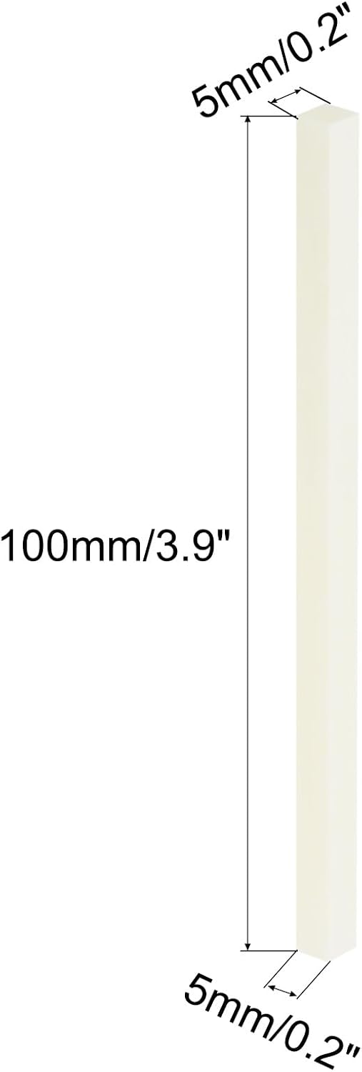 Corundum Ceramic Rod Solid Square Alumina 5x5x100mm Sharpening for Knives Scissors, Cream