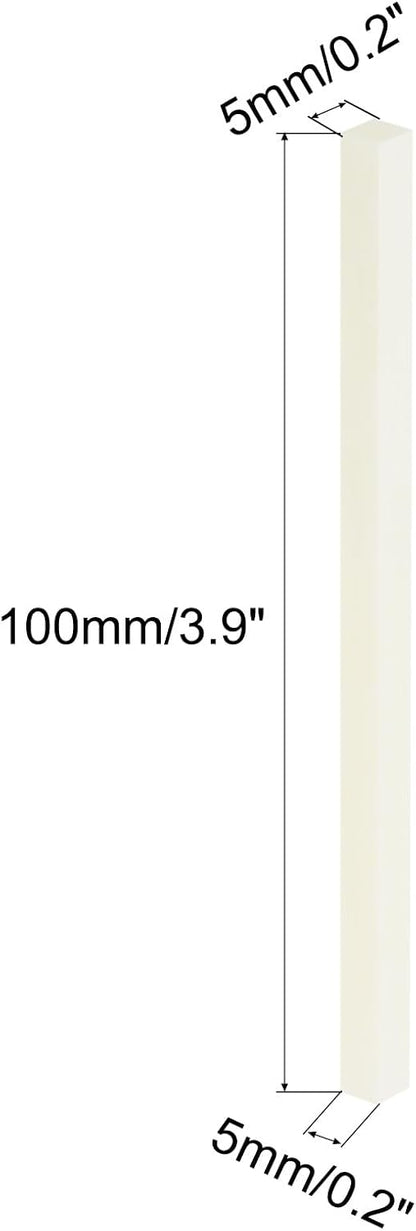 Corundum Ceramic Rod Solid Square Alumina 5x5x100mm Sharpening for Knives Scissors, Cream