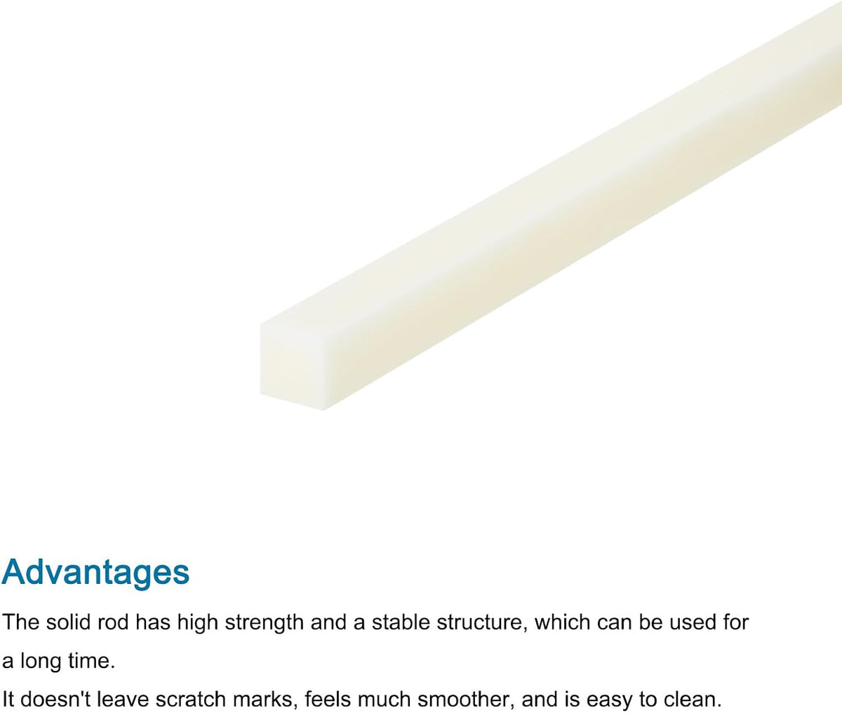 Corundum Ceramic Rod Solid Square Alumina 5x5x100mm Sharpening for Knives Scissors, Cream