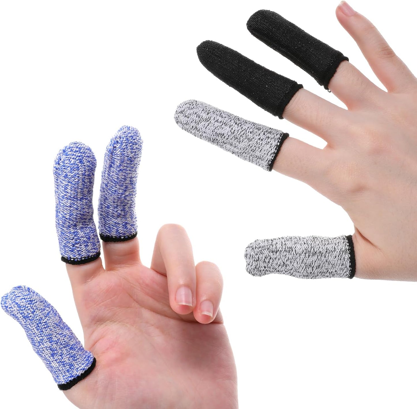 Finger Covers for Cuts, 30 Pcs Reusable Non Slip Finger Cots Breathable Finger Tips Protector Thumb Guard for Kitchen Garden Work Sculpture