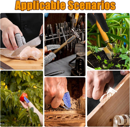 Finger Covers for Cuts, 30 Pcs Reusable Non Slip Finger Cots Breathable Finger Tips Protector Thumb Guard for Kitchen Garden Work Sculpture