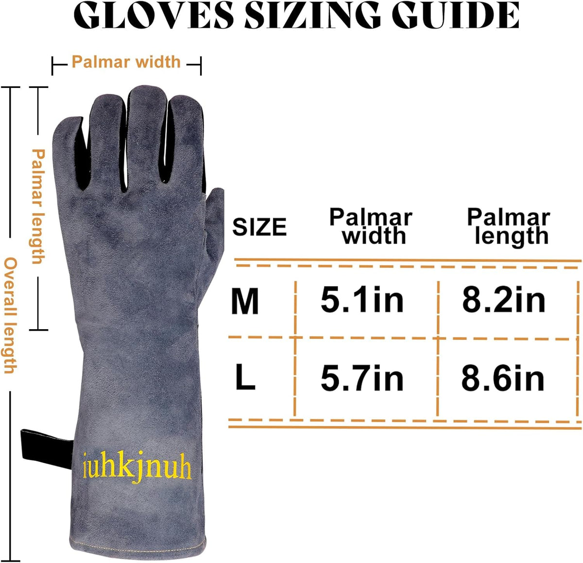 16" Leather Forge Welding Gloves, 932℉ Heat/Fire Resistant, Multi-Use Mitts for TIG/MIG Welding, BBQ, Oven, Baking, Furnace, Beekeeping, Animal Handling & Stove Safety，Ambidextrous