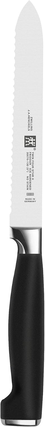 Professional S 5-inch Razor-Sharp German Serrated Utility Knife, Made in Company-Owned German Factory with Special Formula Steel perfected for almost 300 Years, Dishwasher Safe