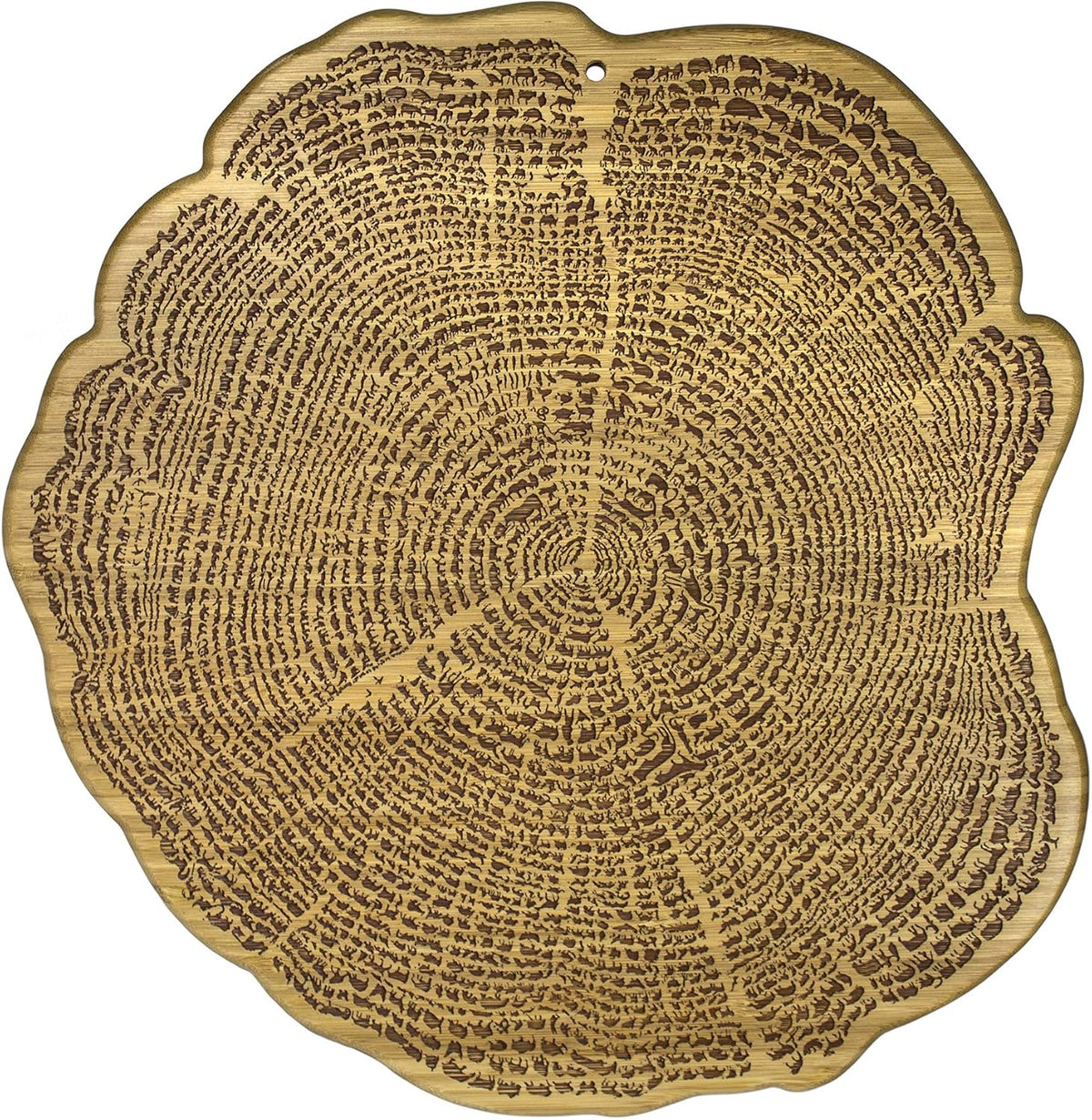 Tree of Life Bamboo Serving and Cutting Board with Laser-Engraved Animal Artwork