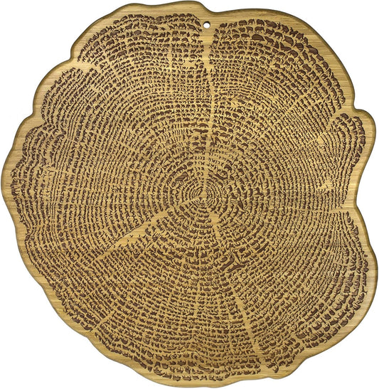 Tree of Life Bamboo Serving and Cutting Board with Laser-Engraved Animal Artwork