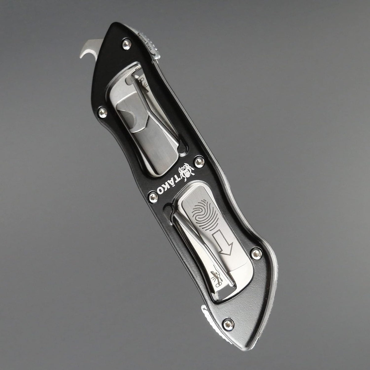Tako X2- Retractable Utility Knife, Quick Change, Instant Extra Blade Access, Box Cutter, Pocket Knife, Compact