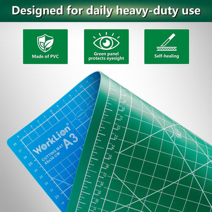 12" x 18" Art Self Healing PVC Cutting Mat, Double Sided, Gridded Rotary Cutting Board for Craft, Fabric, Quilting, Sewing, Scrapbooking Project……