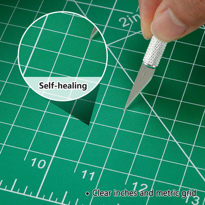 12" x 18" Art Self Healing PVC Cutting Mat, Double Sided, Gridded Rotary Cutting Board for Craft, Fabric, Quilting, Sewing, Scrapbooking Project……