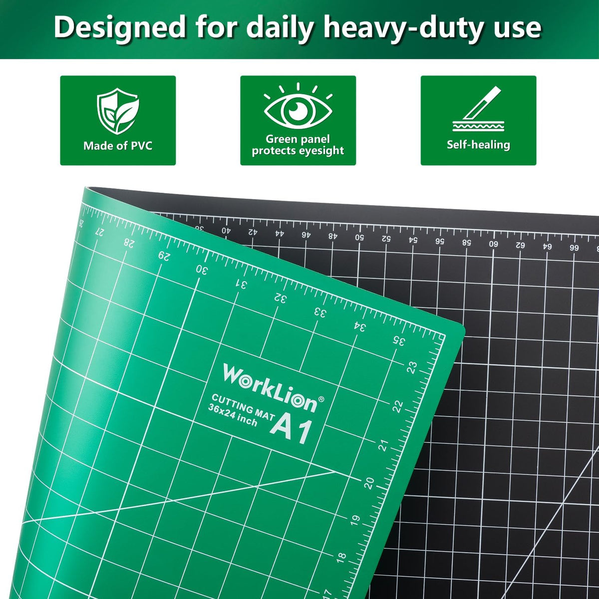 12" x 18" Art Self Healing PVC Cutting Mat, Double Sided, Gridded Rotary Cutting Board for Craft, Fabric, Quilting, Sewing, Scrapbooking Project……