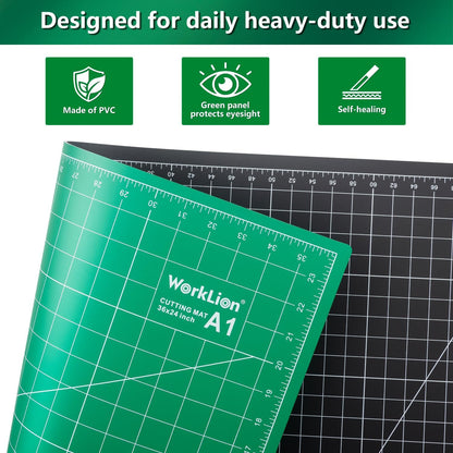 12" x 18" Art Self Healing PVC Cutting Mat, Double Sided, Gridded Rotary Cutting Board for Craft, Fabric, Quilting, Sewing, Scrapbooking Project……