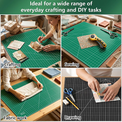 12" x 18" Art Self Healing PVC Cutting Mat, Double Sided, Gridded Rotary Cutting Board for Craft, Fabric, Quilting, Sewing, Scrapbooking Project……