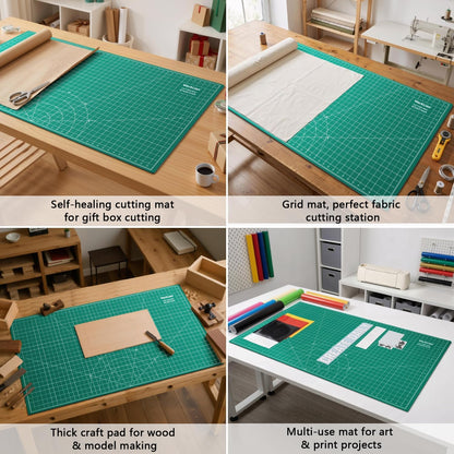 12" x 18" Art Self Healing PVC Cutting Mat, Double Sided, Gridded Rotary Cutting Board for Craft, Fabric, Quilting, Sewing, Scrapbooking Project……