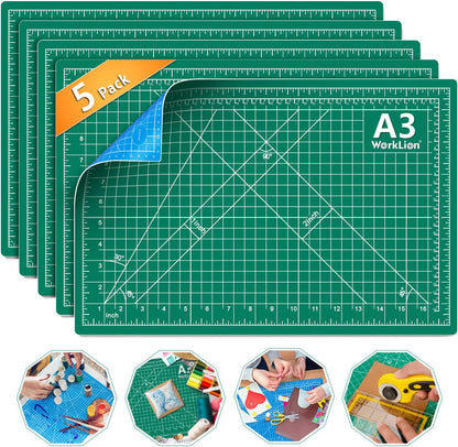 12" x 18" Art Self Healing PVC Cutting Mat, Double Sided, Gridded Rotary Cutting Board for Craft, Fabric, Quilting, Sewing, Scrapbooking Project……