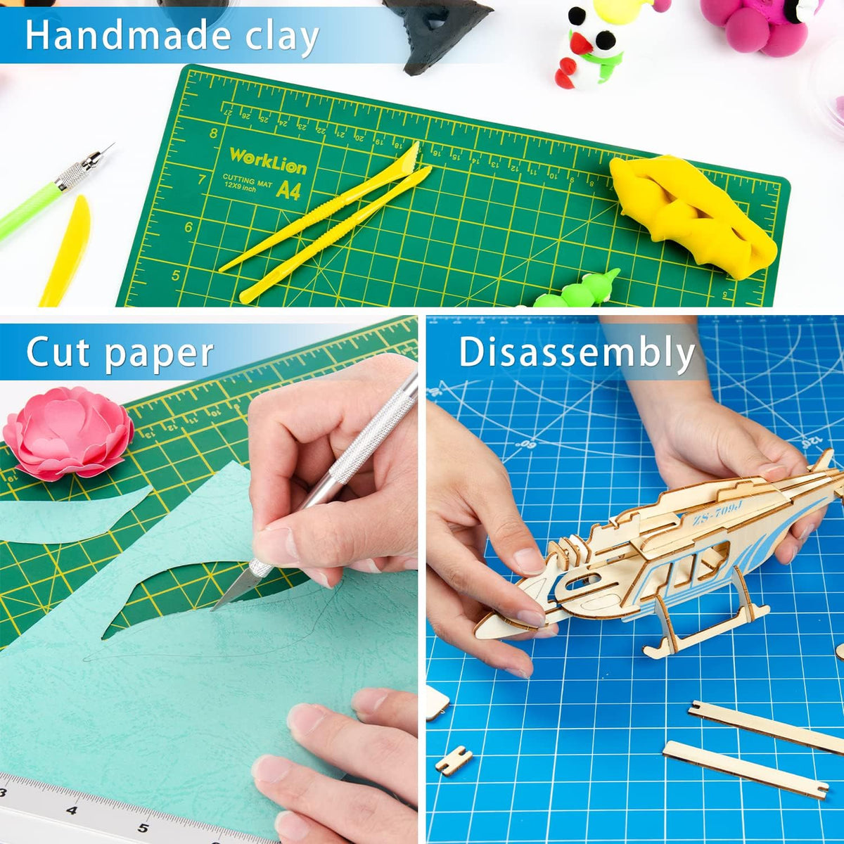 12" x 18" Art Self Healing PVC Cutting Mat, Double Sided, Gridded Rotary Cutting Board for Craft, Fabric, Quilting, Sewing, Scrapbooking Project……