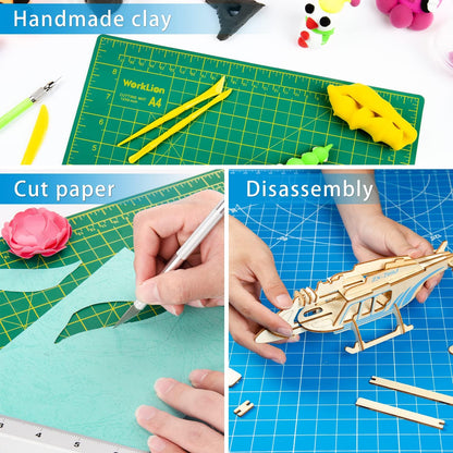 12" x 18" Art Self Healing PVC Cutting Mat, Double Sided, Gridded Rotary Cutting Board for Craft, Fabric, Quilting, Sewing, Scrapbooking Project……