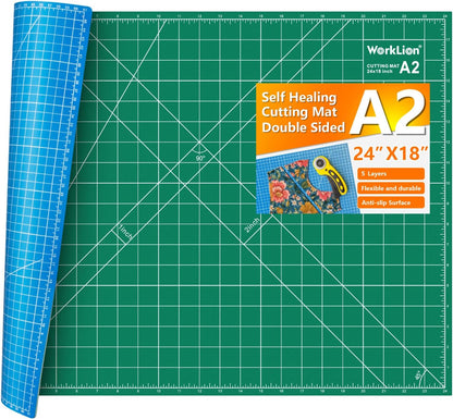 12" x 18" Art Self Healing PVC Cutting Mat, Double Sided, Gridded Rotary Cutting Board for Craft, Fabric, Quilting, Sewing, Scrapbooking Project……