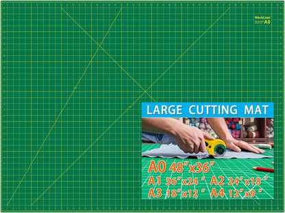 12" x 18" Art Self Healing PVC Cutting Mat, Double Sided, Gridded Rotary Cutting Board for Craft, Fabric, Quilting, Sewing, Scrapbooking Project……
