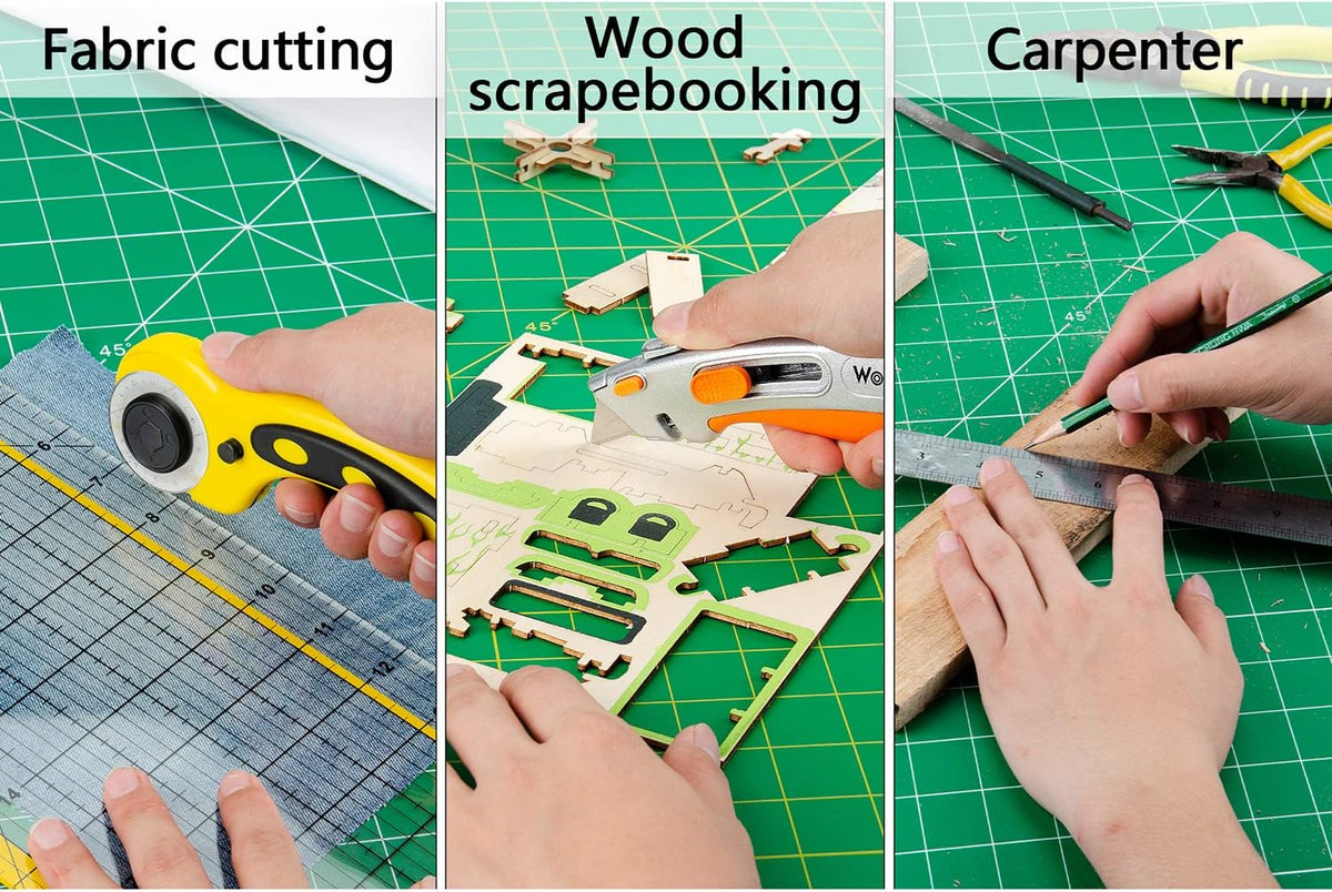12" x 18" Art Self Healing PVC Cutting Mat, Double Sided, Gridded Rotary Cutting Board for Craft, Fabric, Quilting, Sewing, Scrapbooking Project……