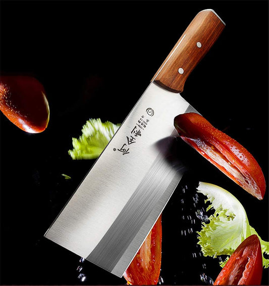 Cleaver Knife 7 Inch – Chinese Chef Knife with rosewood Handle, Vegetable Meat Cleaver Knife with case, Anti-rust Kitchen Knife for Cooking